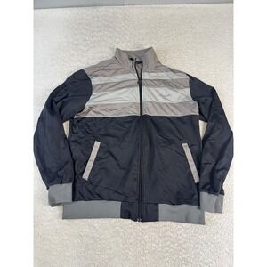 Travis Mathew Jacket Mens Large Black‎ Gray Full Zip Athletic Casual Golf Nylon